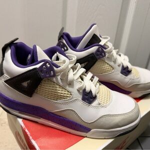 White and Purple high top Nike